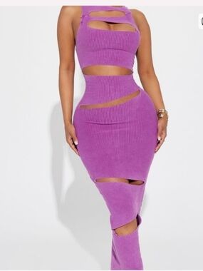 Purple Maxi Dress with cut outs